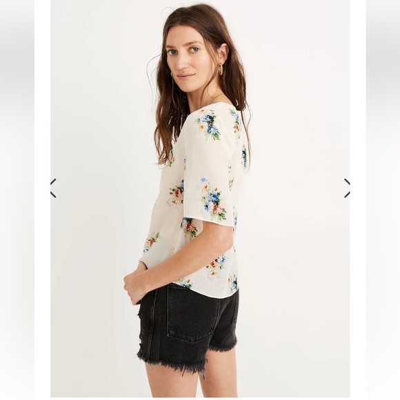 MADEWELL: Silk Shirred-Front Top - Picture 2 of 11